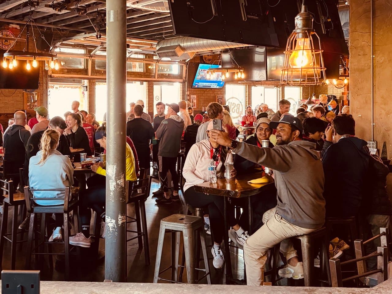 Packed Bradshaw Social House game day crowd